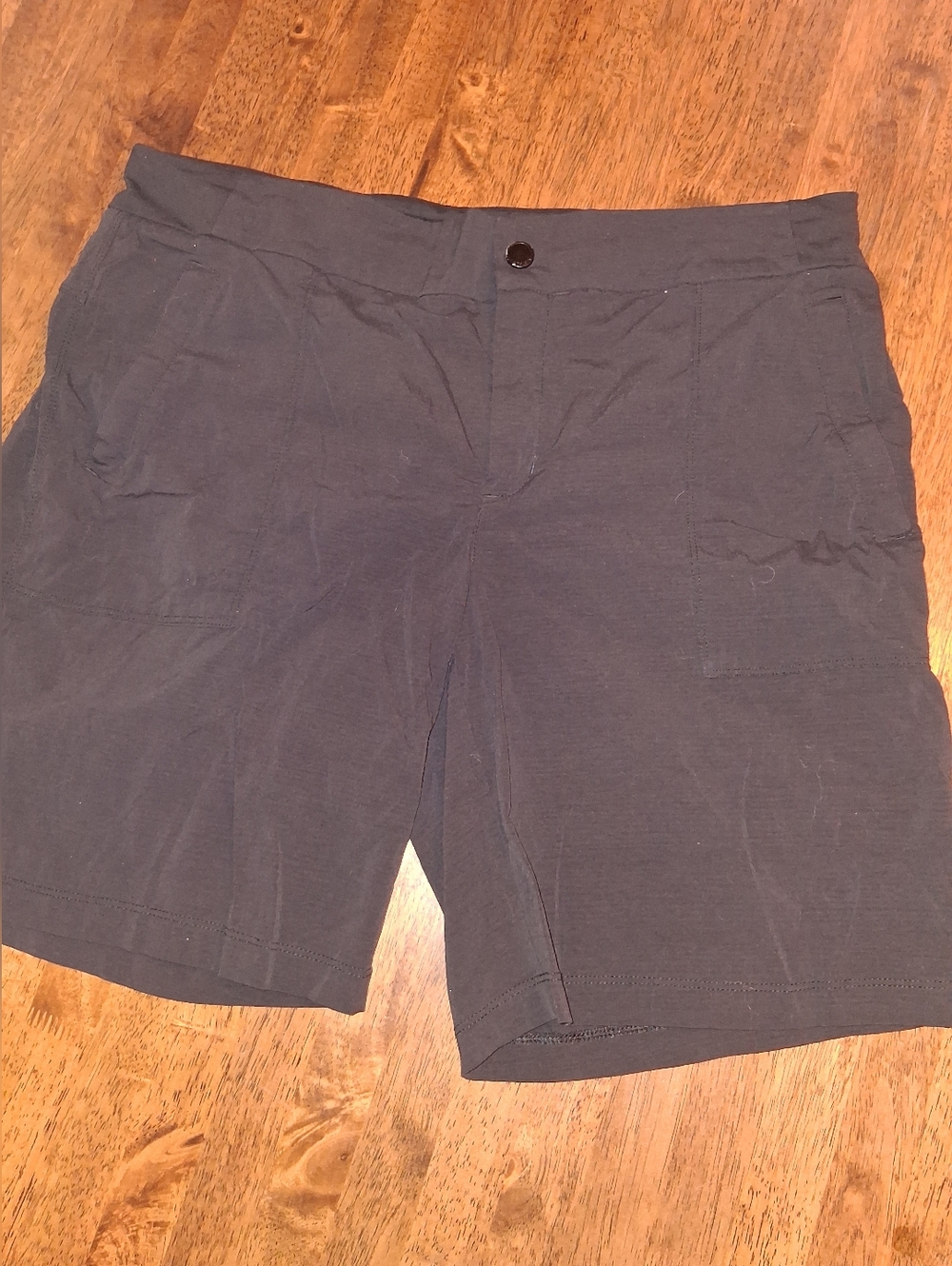 Athleta Black Ripstop Elastic Waist Shorts Athletic Hiking Camping 16